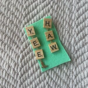 Wooden Letter Tile Earrings